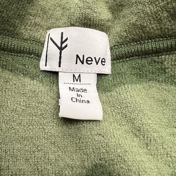 Neve Valerie Boiled Wool Jacket Medium  Leaf Print Toggle Collared Preppy Green - Picture 9 of 13